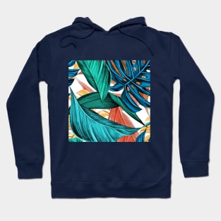 Blue-ish palm leaves Hoodie